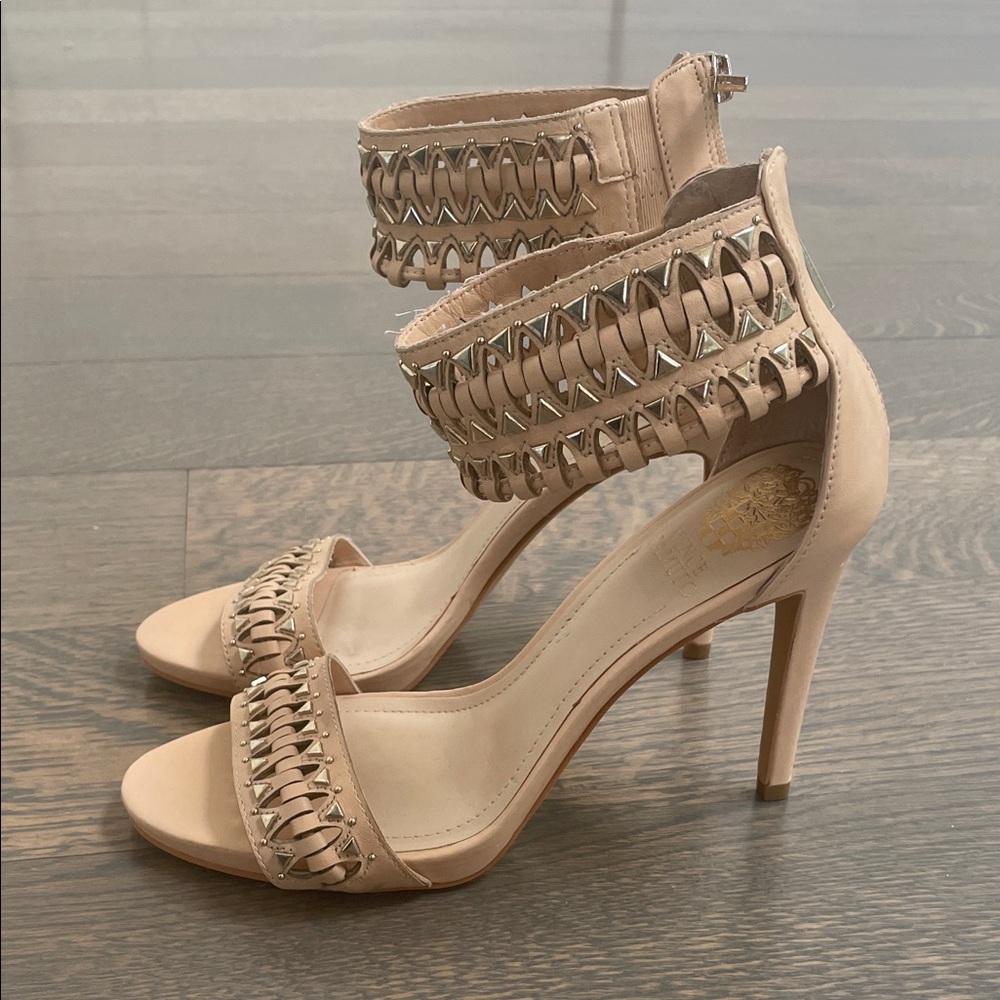 Vince Camuto Nude Woven High Heel Sandals